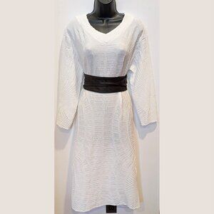 V-Neck White Dress